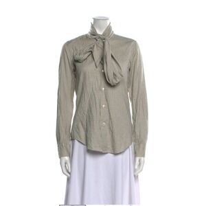 Ralph Lauren Plaid Print Mock Neck Button-Up Top Women's 12 Slim Fit 100% Cotton